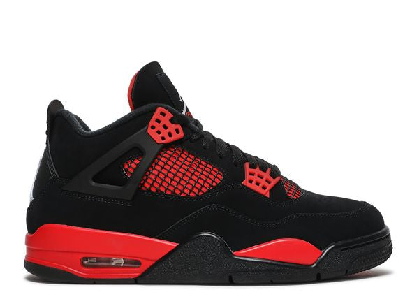 Jordan 4 Retro Red Thunder унисекс маратонки червена кожа черни и бели детайли