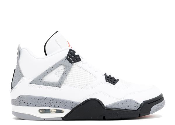 Jordan 4 Retro White Cement унисекс маратонки бяла кожа сиви детайли