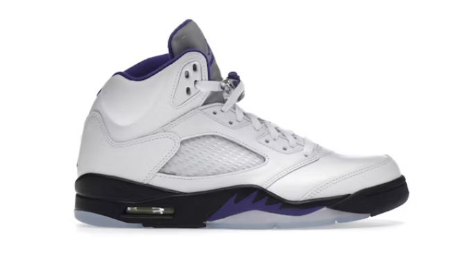 Jordan 5 Retro Dark Concord обувки бяло лилаво