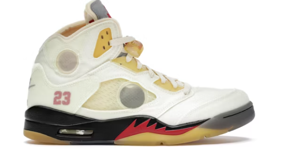 Jordan 5 Retro Off-White Sail обувки крем бяло жълто