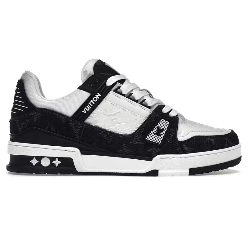 Маратонки Louis Vuitton LV Monogram Black Denim – черен деним и монограмен десен, страничен изглед