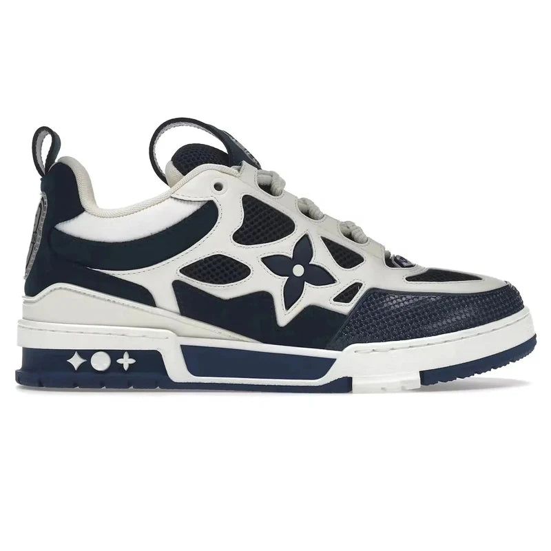 Мъжки маратонки в стил Louis Vuitton Skate Trainer Marine в тъмносиньо – изглед в профил