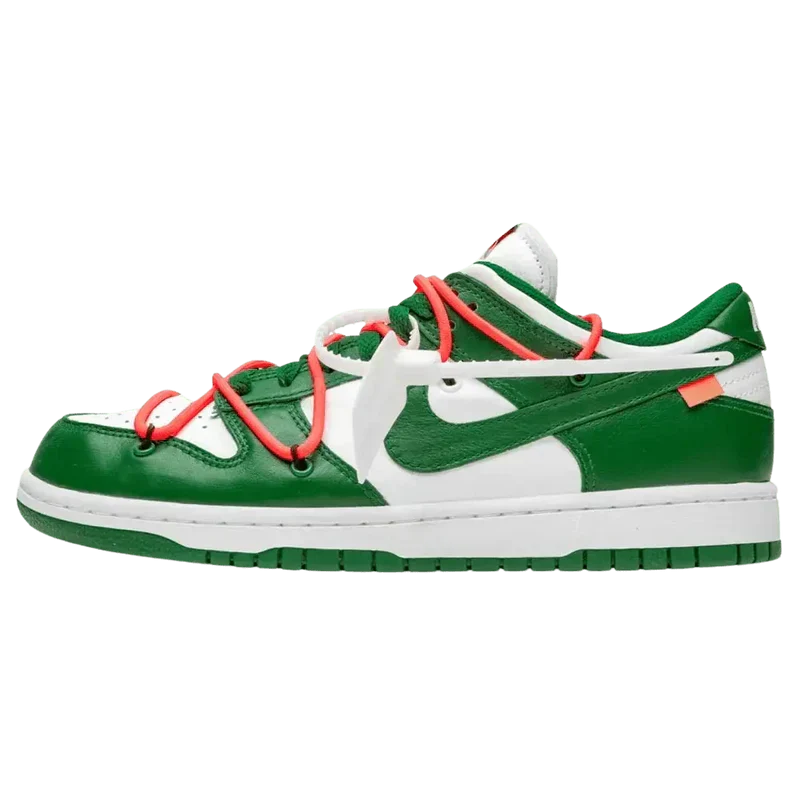 OFF-WHITE x Nike Dunk Low Pine Green маратонки зелени кожа