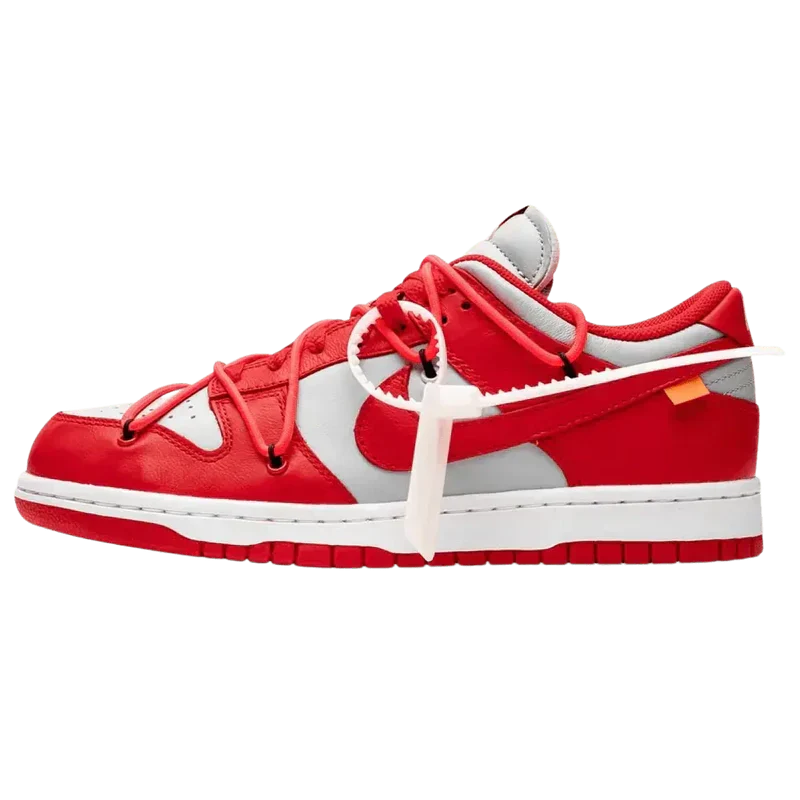 OFF-WHITE x Nike Dunk Low University Red маратонки червени кожа