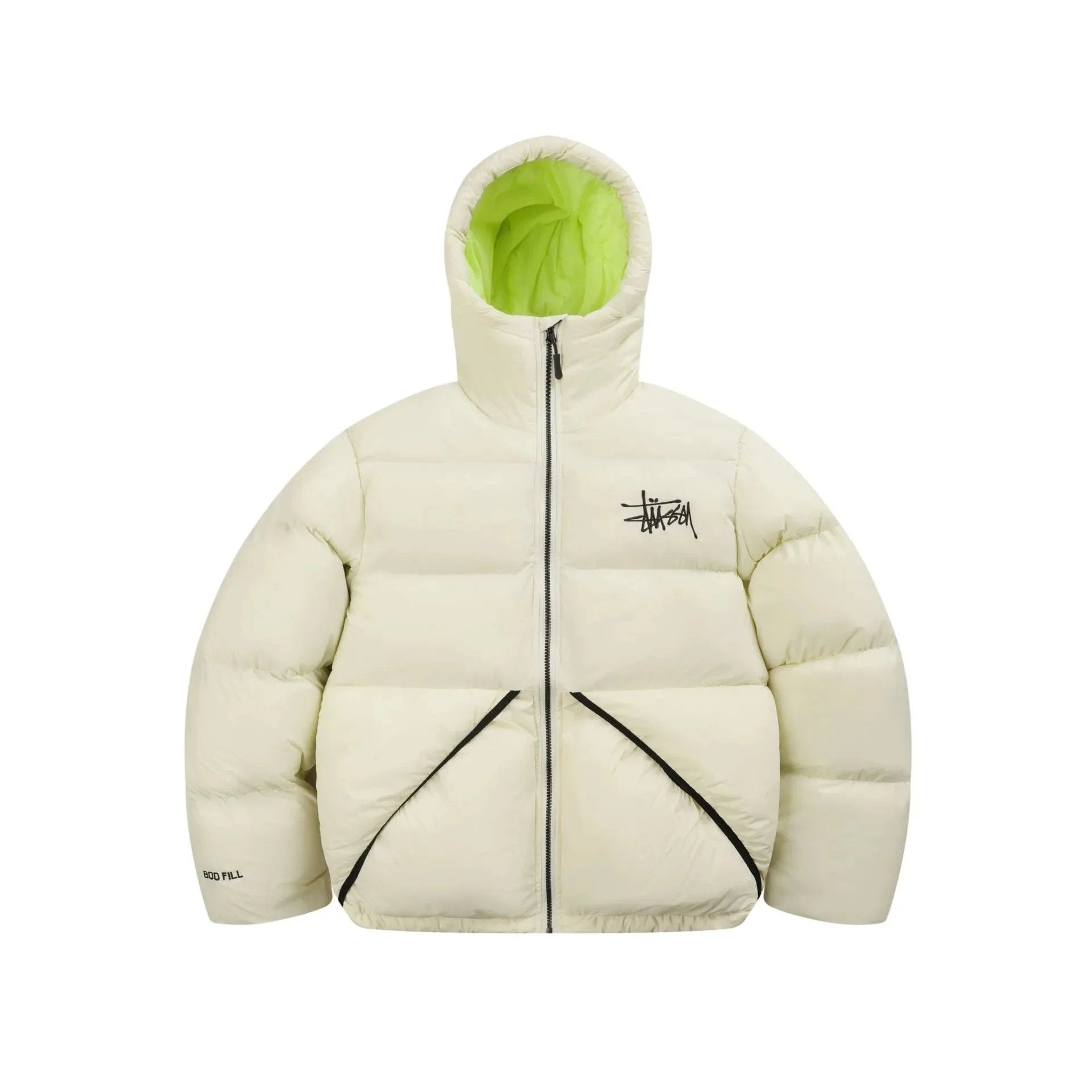 stussy puffer jacket lightgreen зимно яке sole space