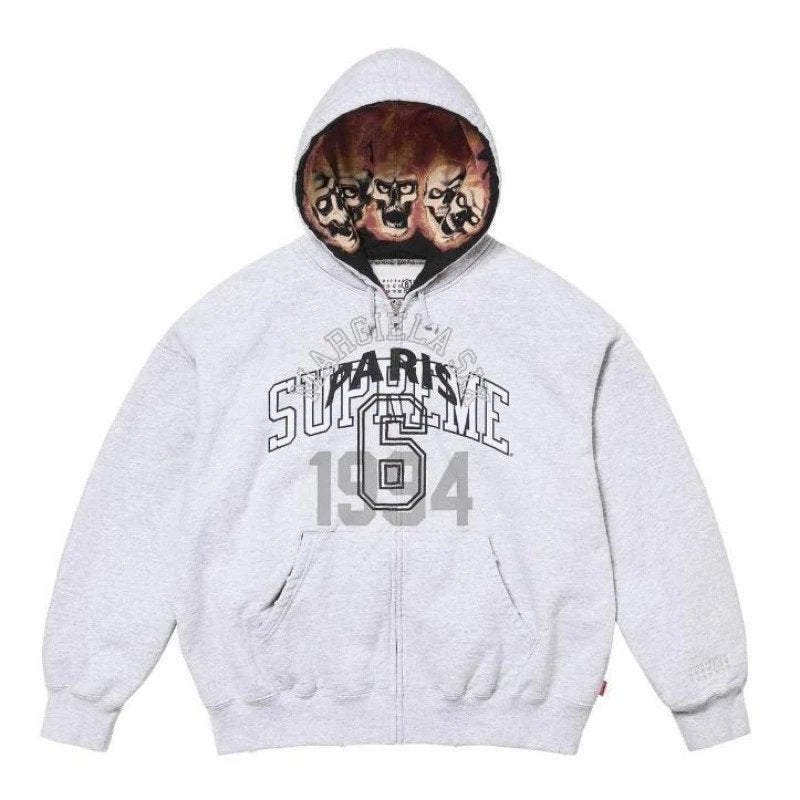 Supreme x Maison Margiela Zip Up Hoodie суитчър с цип лимитирана колаборация streetwear