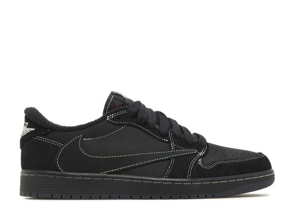 Travis Scott x Jordan 1 Retro Low OG SP 'Black Phantom' – черни маратонки с уникални детайли, страничен изглед
