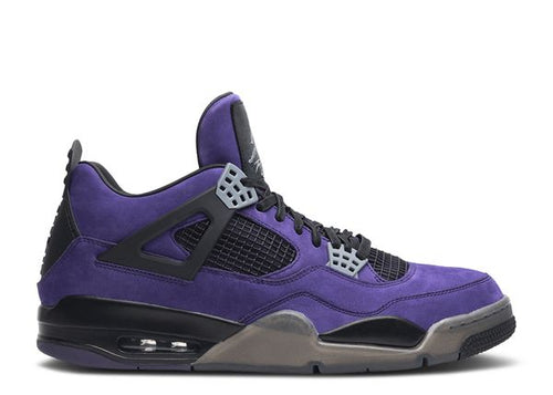 Travis Scott x Jordan 4 Retro Purple Suede Black Midsole – лимитирани маратонки с премиум велур и уникален дизайн