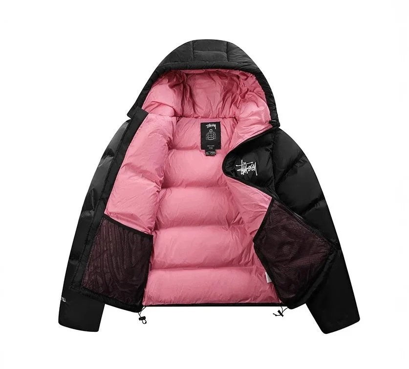 Stussy Puffer Jacket Black/Pink