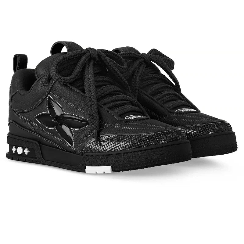 Louis Vuitton LV Skate Grained Leather Trainer Black